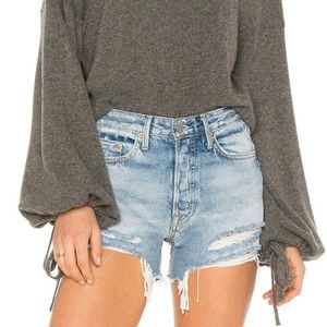 Vince Scrunch Sleeve Crop Sweater